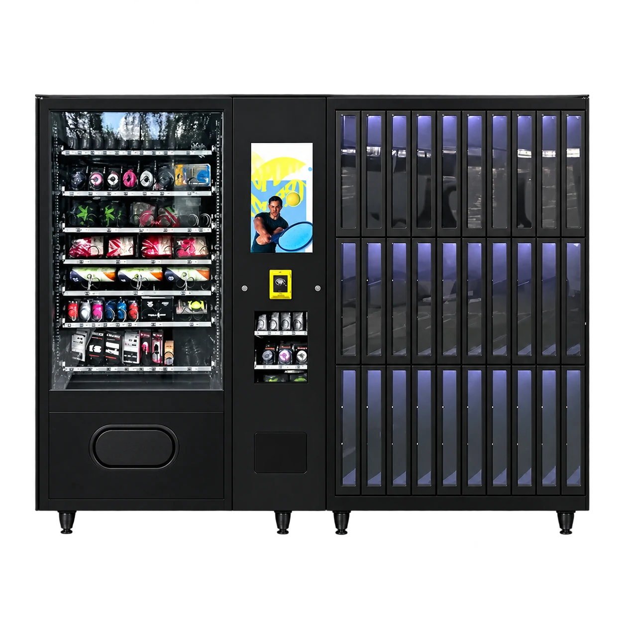Combo DistriPadel : module snack, terminal et casiers sportifs