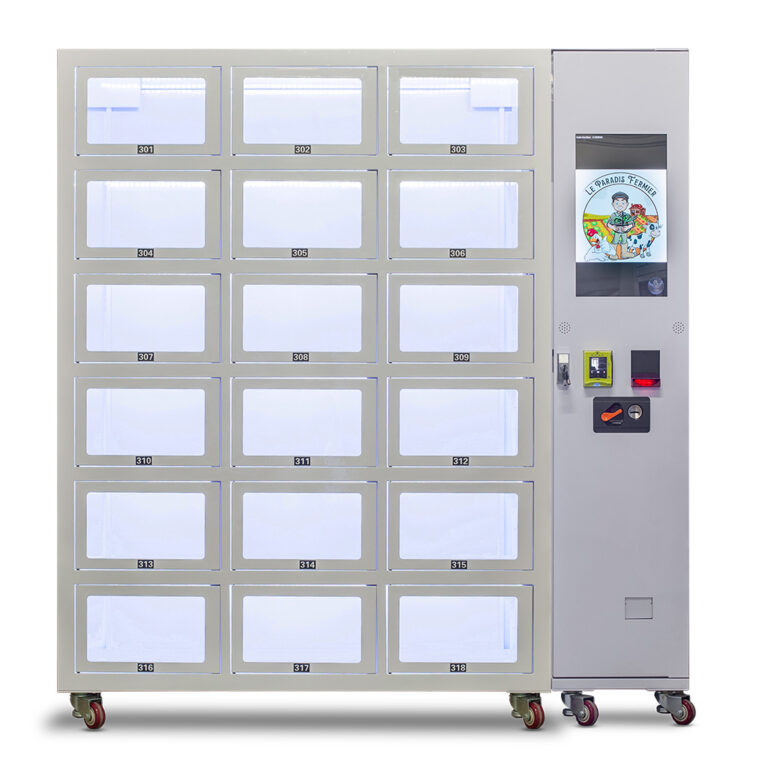 distributeur automatique casiers secs avec borne paiement